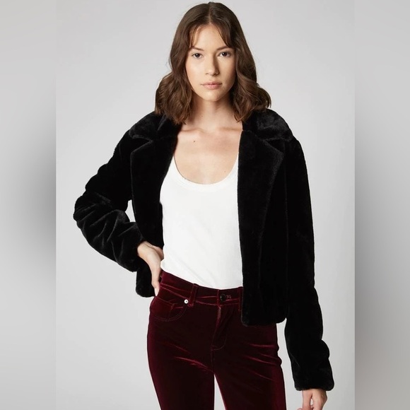 Blank NYC Faux Fur Crop Jacket in Uptown Girl NWT LARGE - Picture 7 of 7